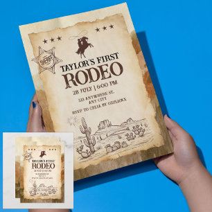 Wild West First Rodeo Birthday Invitation