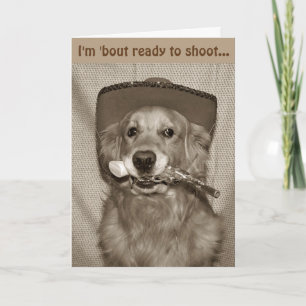 Wild West Golden Cowboy Birthday Card