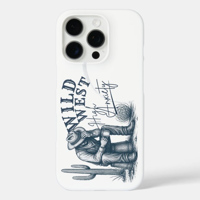 Wild West High Anxiety | Funny Western Design Case-Mate iPhone Case (Back)