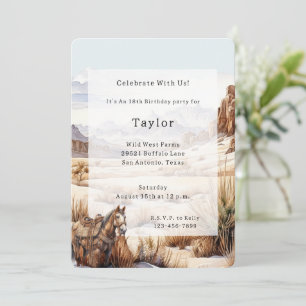 Wild West Horse Birthday   Invitation