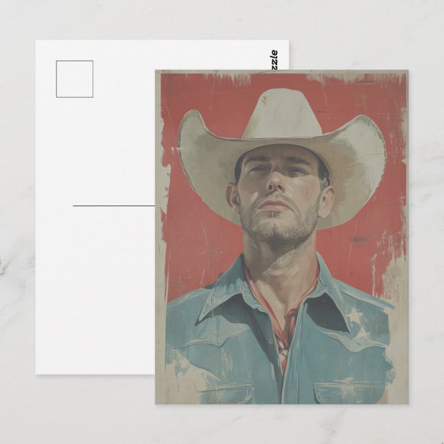Wild West Icon: 1950s Vintage Cowboy Postcard (Front/Back)