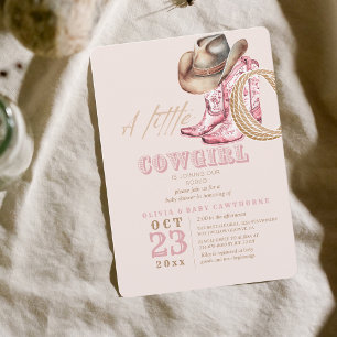 Wild West Little Cowgirl Baby Girl shower Invitation