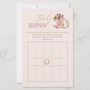 Wild West Little Cowgirl Baby shower Bingo Game
