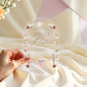 Wild West Little Cowgirl First Rodeo 1st Birthday Acrylic Invitations