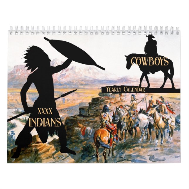Wild West Oil Paintings Cowboys Indians | Calendar (Cover)