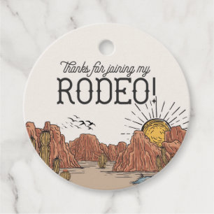 Wild West Rodeo Baby Shower Circle Favour Tag