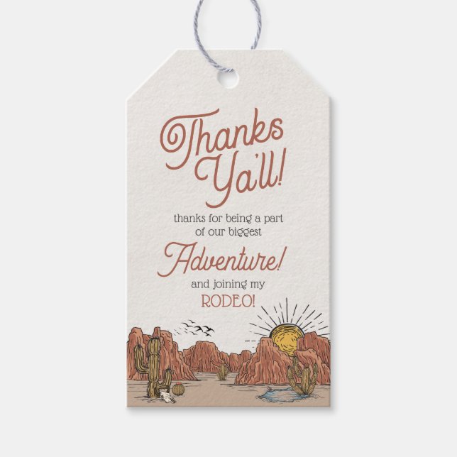 Wild West Rodeo Baby Shower Favour Tag (Front)