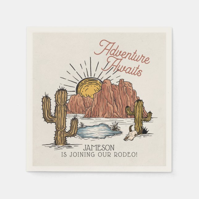 Wild West Rodeo Baby Shower Napkin (Front)