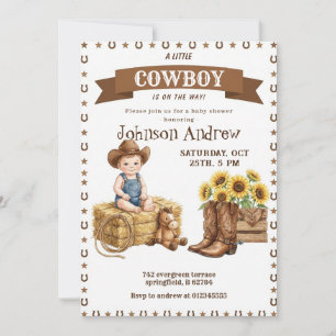 Wild West Rodeo Wester CowBoy Baby Shower  Invitation