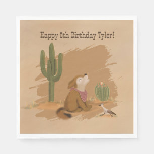 Wild West Rustic Fun Cowboy Birthday Paper Napkin