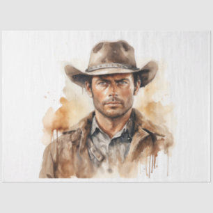 Wild West Rustic Rambler Cowboy Decoupage Tissue Paper