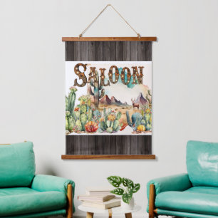 Wild west saloon desert cactus door front hanging tapestry