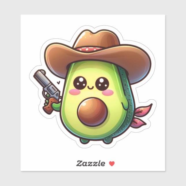 Wild West Sheriff Avocado - Cute & Courageous (Sheet)