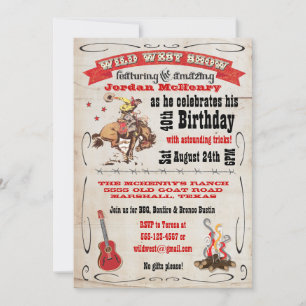 Wild West Show Birthday Party Invitation Poster