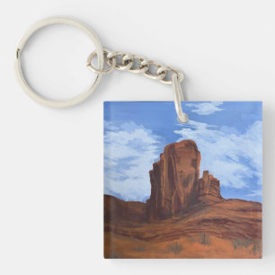 Wild West Skies Button Key Ring