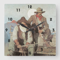Wild West Theme The Stage Coach Cowboys Clock