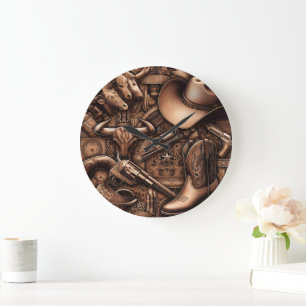 Wild West Treasures Large Clock