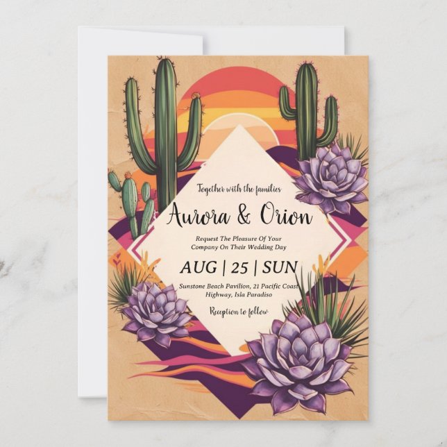 wild west western boho wedding invitations (Front)