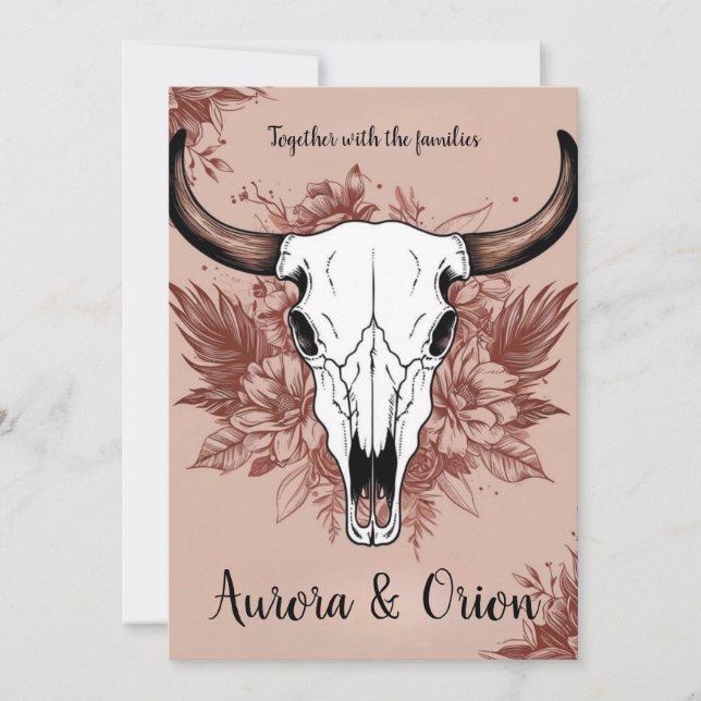 wild west western boho wedding invitations (Front)