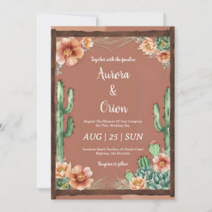 wild west western boho wedding invitations