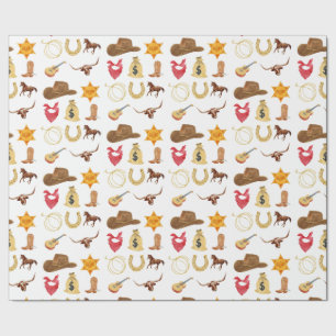 Wild West Western Country Rodeo Any Age Birthday Wrapping Paper