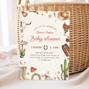 Wild West Western Cowboy Baby Shower Invitation
