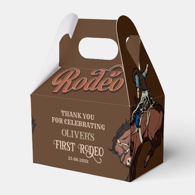 Wild west western cowboy birthday favour box (Front Side)