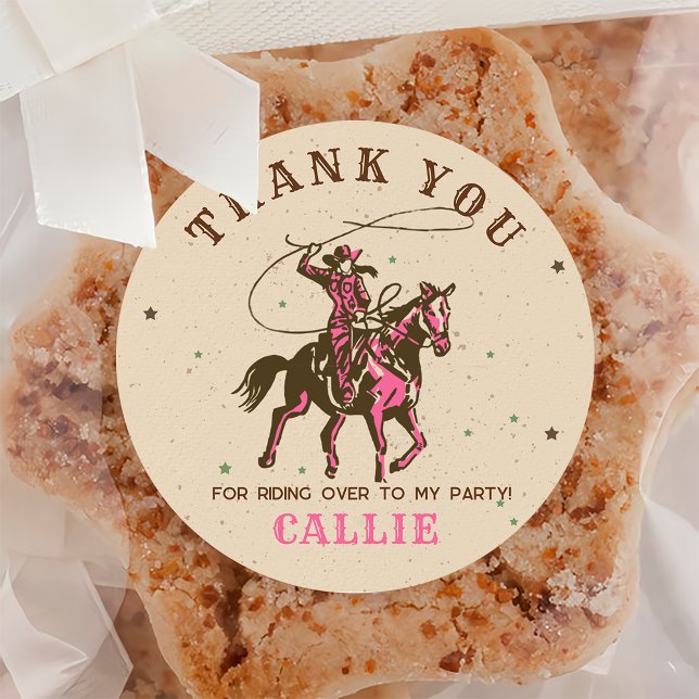 Wild West Western Cowgirl Birthday Party Sticker (Creator Uploaded)