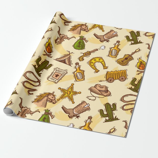 Wild West Wrapping Paper (Unrolled)