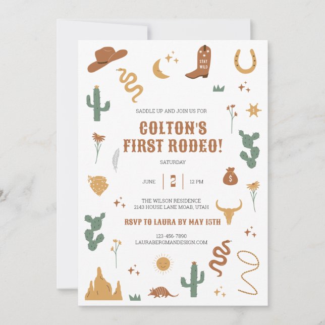 Wild Western Birthday Invitation (Front)
