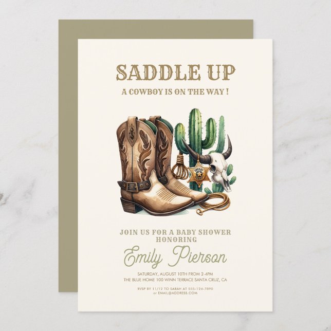 Wild Western Cactus Girl Baby Shower  Invitation (Creator Uploaded)