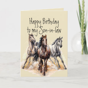 Wild Western Horses Birthday Son-in-law Animal Card