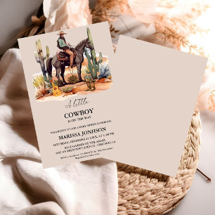 Wild Western little Cowboy on the way Baby Shower Invitation