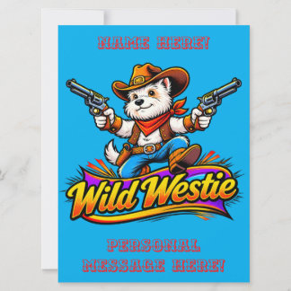 Wild Westie Cowboy Dog Invitation