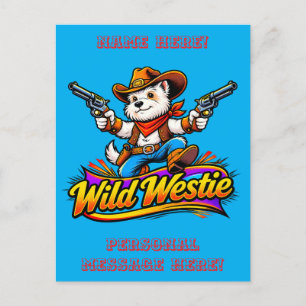 Wild Westie Cowboy Dog Postcard