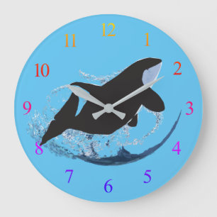 Wild Whale Large Clock