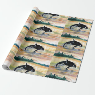 Wild Whale Matte Wrapping Paper, 30 in x 6 ft Paper