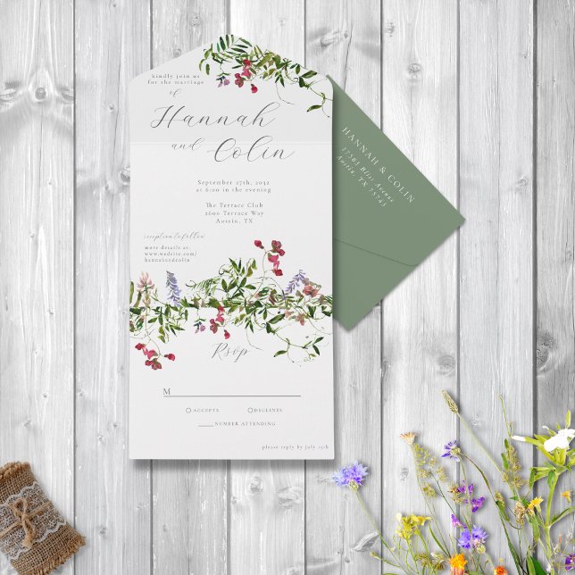 Wild Whimsical Blooms & Greenery All In One Invitation (Creator Uploaded)