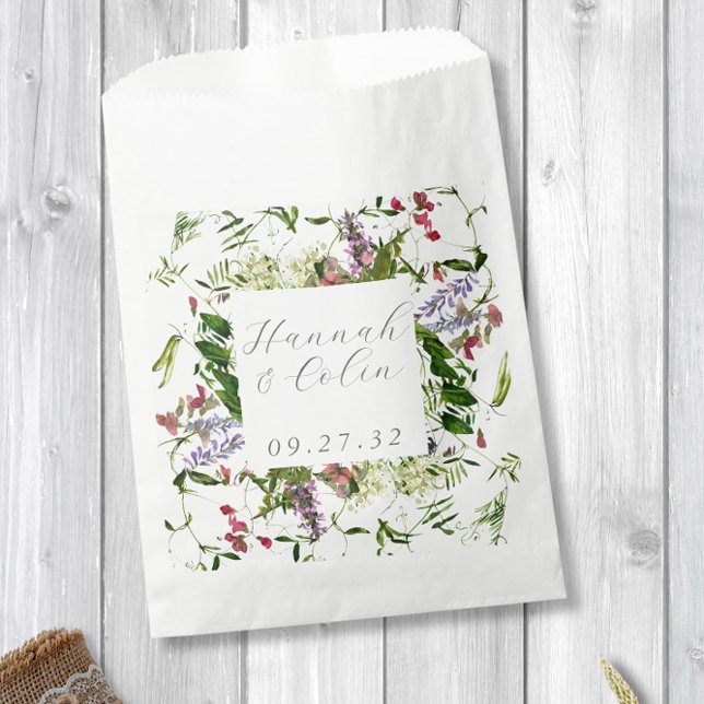 Wild Whimsical Blooms & Greenery Favour Bag (Creator Uploaded)
