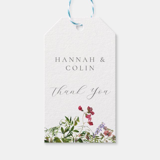 Wild Whimsical Blooms & Greenery Gift Tags (Front)