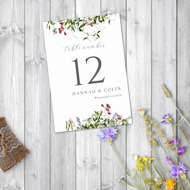 Wild Whimsical Blooms & Greenery Table Number (Creator Uploaded)