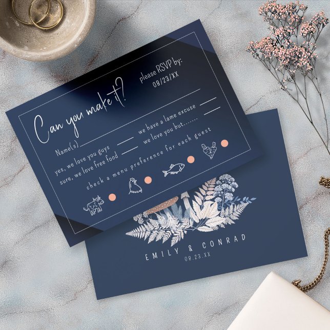 Wild & Whimsical Wedding Funny Replies ID1110 RSVP Card (Creator Uploaded)