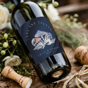 Wild & Whimsical Wedding Motif ID1110 Invitation Wine Label