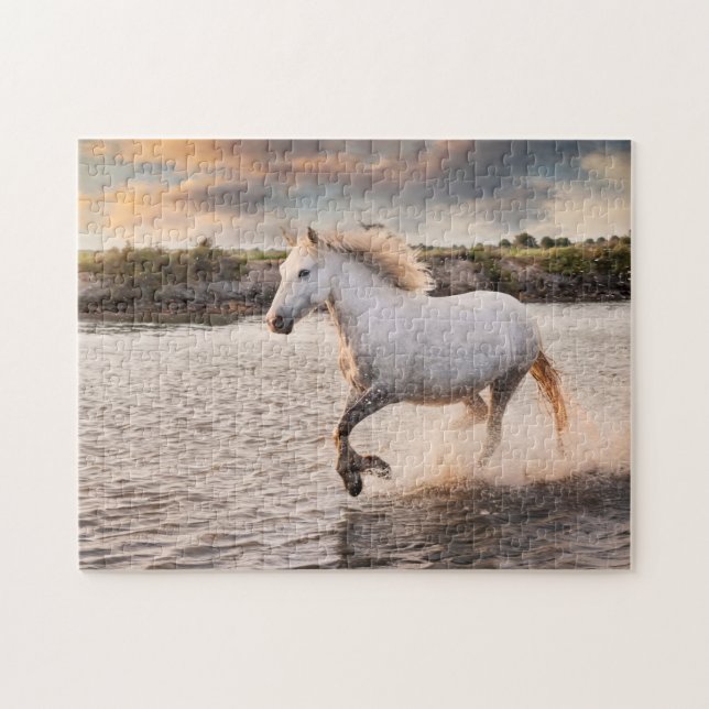 Wild White Horse Jigsaw Puzzle (Horizontal)