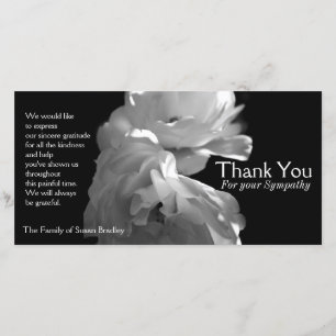 Wild White Roses 2 Sympathy Thank You Card