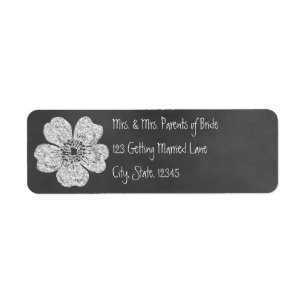 Wild White Roses Chalkboard Avery Label Return Address Label