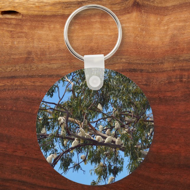 Wild White Tree Cockatoos, Keyring (Back)