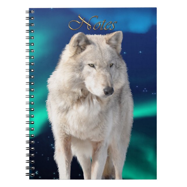 Wild White Wolf Wildlife-supporter Notebook (Front)
