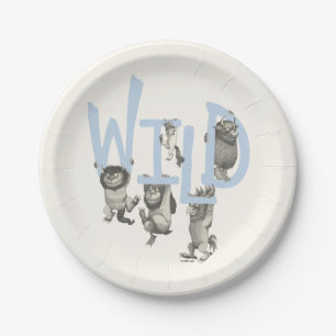WILD   Wild Things and Max - Blue Paper Plate