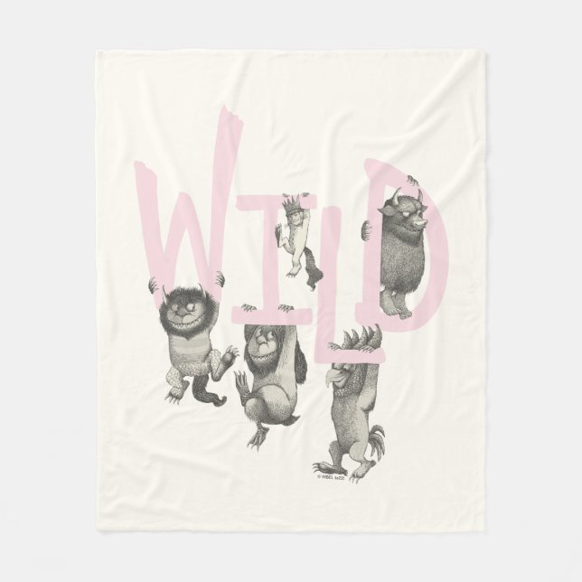 WILD | Wild Things and Max - Pink Fleece Blanket (Front)